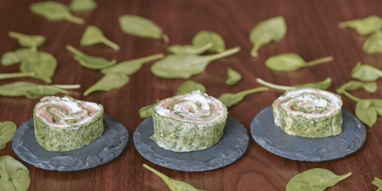 Lachs-Spinat-Rollen mit Frischkäse